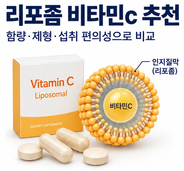 리포좀 비타민C 추천과 종근당건강 하루틴 안국건강 고려은단 제품을 섭취량과 제형 기준으로 비교한 건강기능식품 이미지