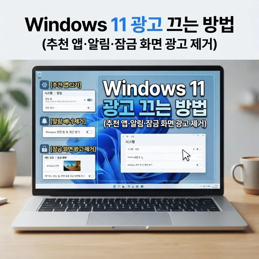 Windows 11 광고 끄는 방법 (추천 앱&middot;알림&middot;잠금 화면 광고 제거)