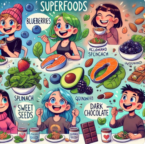 슈퍼푸드 10가지를 표현한 이미지