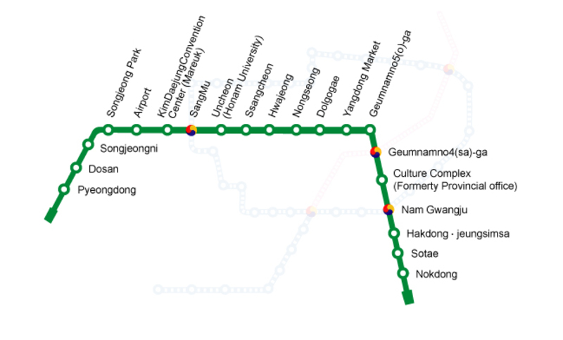 Gwangju Metro Line Map_English
