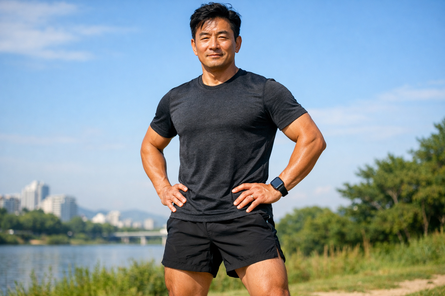 탄탄한 하체와 몸을 소유한 40대 남성