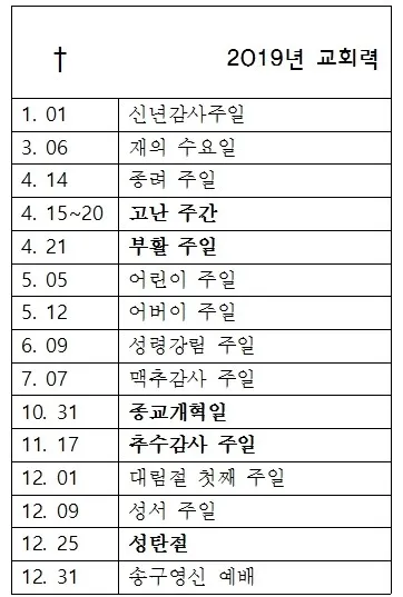2025 기독교 절기 날짜 주간_4