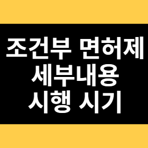 조건부 면허제 세부내용 시행시기 썸네일