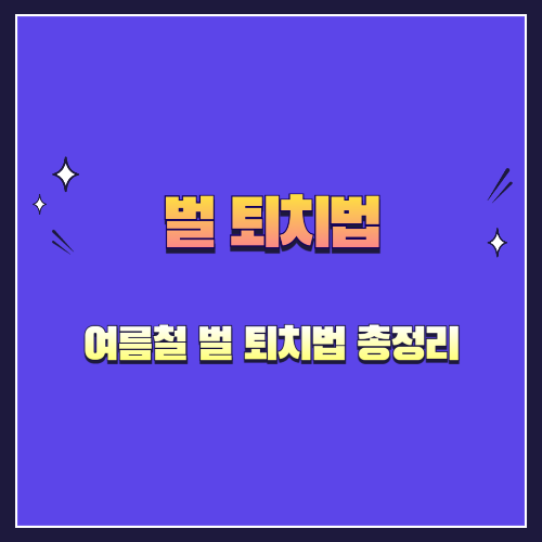 여름철 벌 퇴치법 총정리