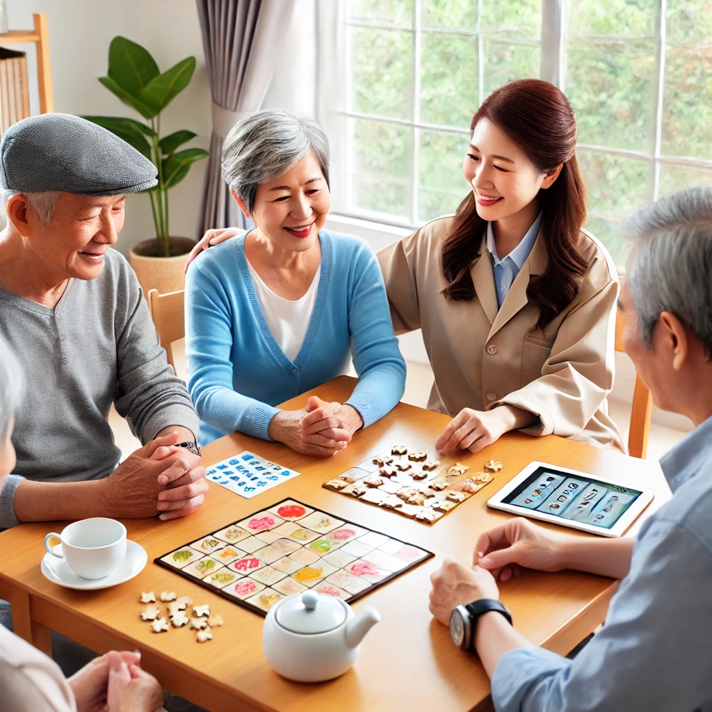 치매 인지 강화 프로그램 참여 - 기억력 훈련 중인 어르신들