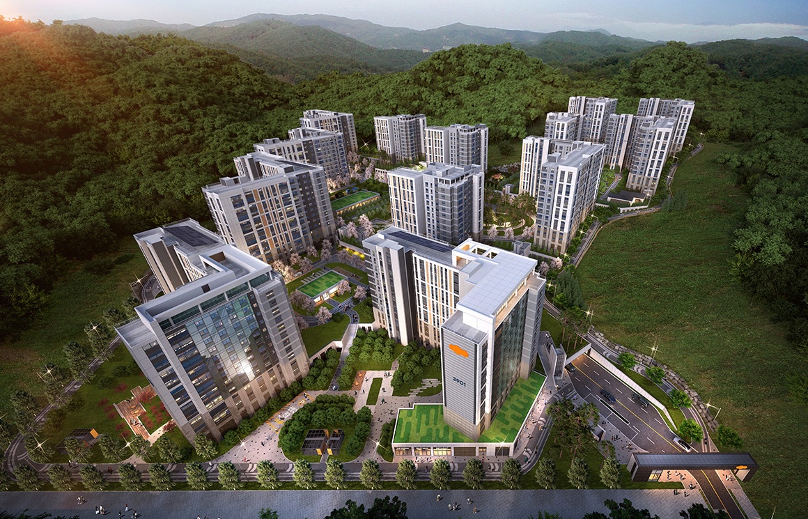 e편한세상 동탄 파크아너스 A56블럭(2회차) 전경