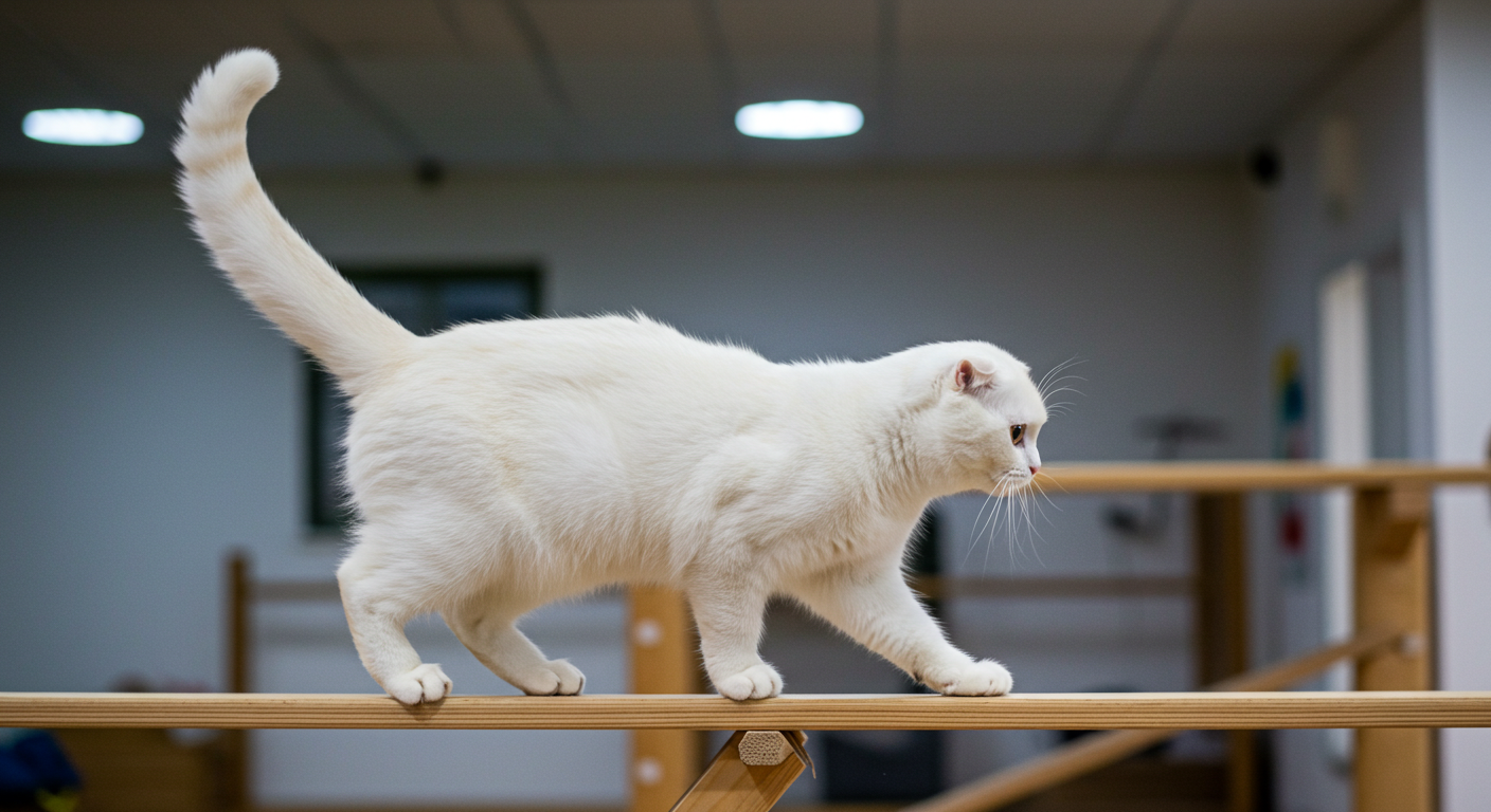 밸런스 트레이닝 하는 고양이