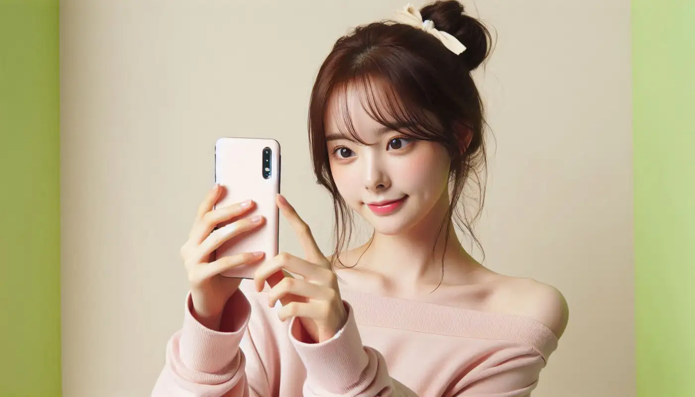 에이닷-통화녹음-공유-방법을-알아보는-여성의-모습