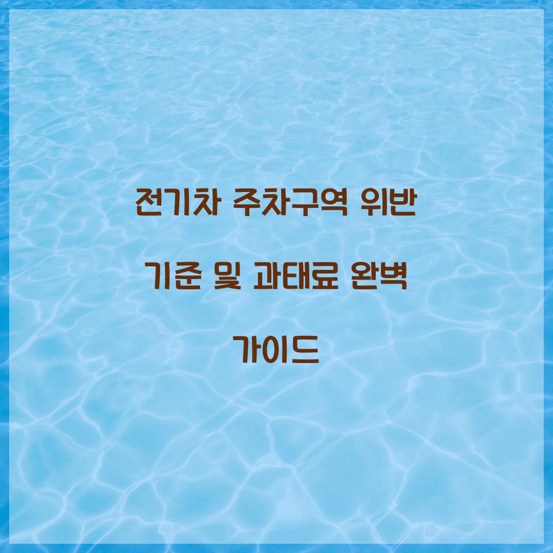 전기차 주차구역 위반 기준