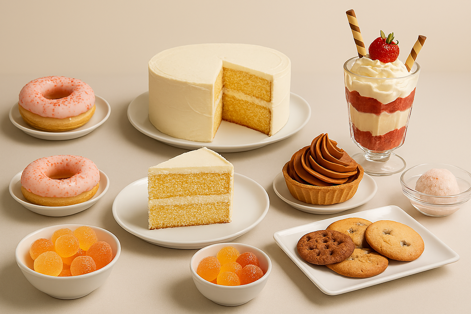 케이크와 달콤한 디저트 식단 이미지