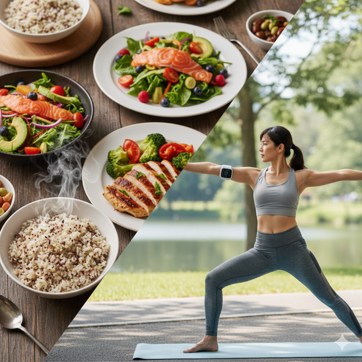 당뇨 관리를 위해 식단과 운동을 병행하는 사람의 모습