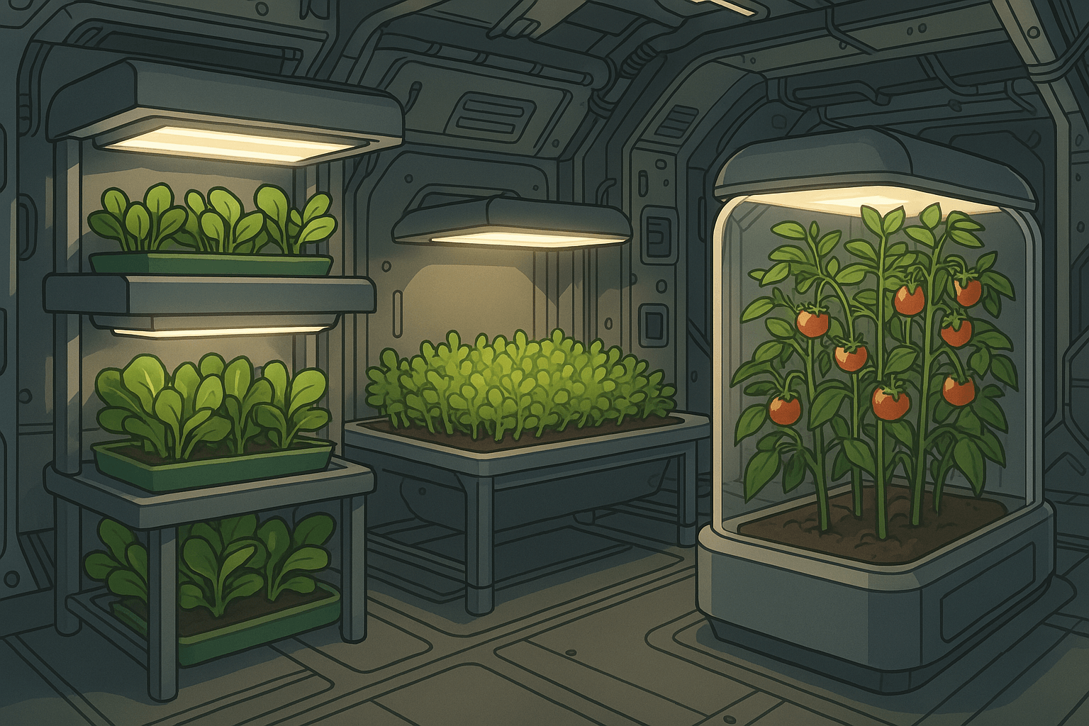 우주 식물 재배 이미지