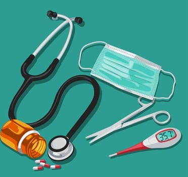 청진기와체온계등의료도구
