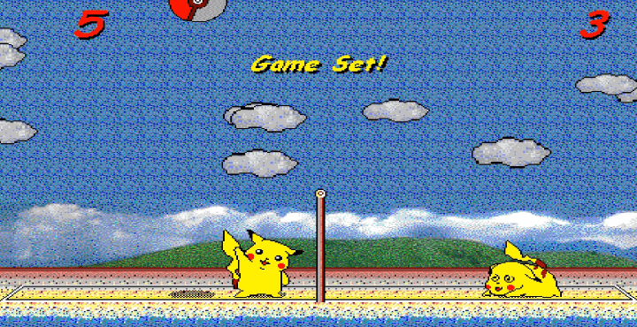 피카츄-배구-게임하기-종료-화면