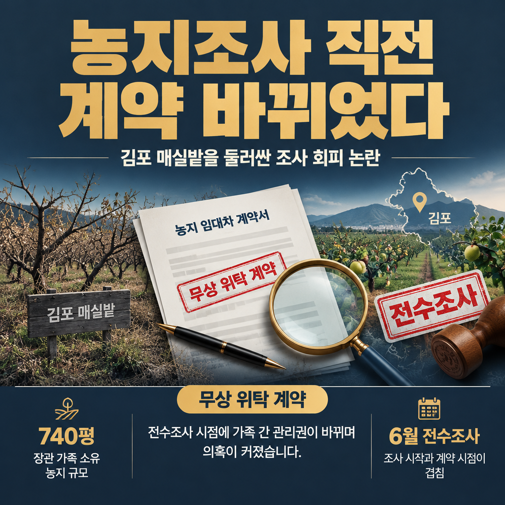농지조사 직전 계약 바뀌었다