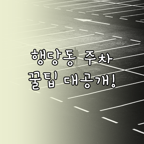 행당동 공영주차장 요금 및 거주자 우..