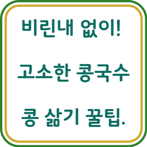 콩국수 콩 삶는법