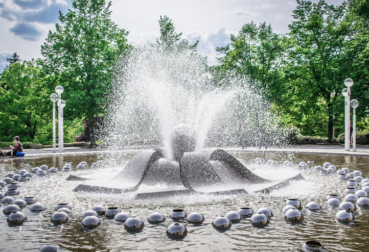 온천 분수 사진