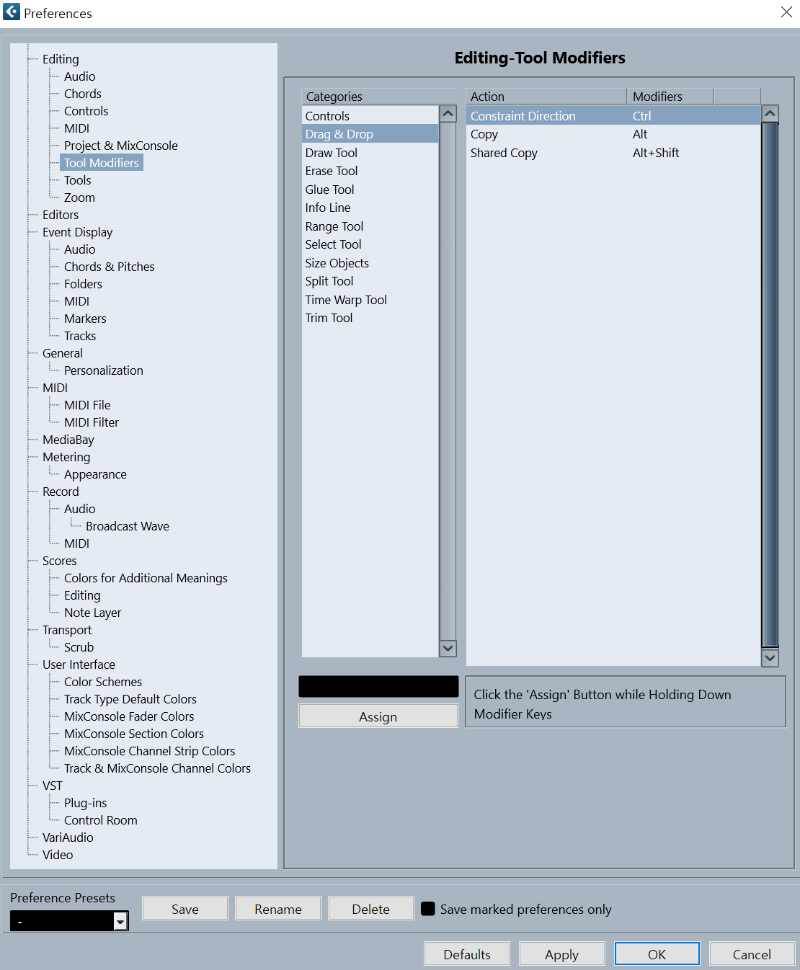 Editing - Tool Modifiers