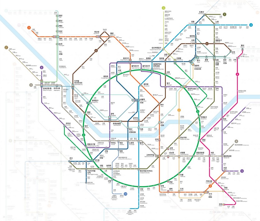 기후동행카드 승하차 가능 지하철 노선도