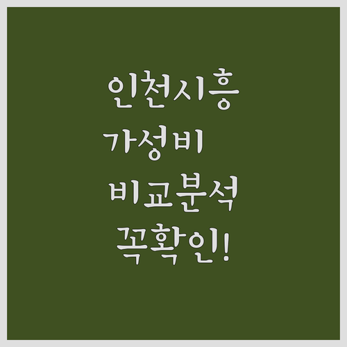 인천 시흥 가성비 숙소 추천 및 글로..