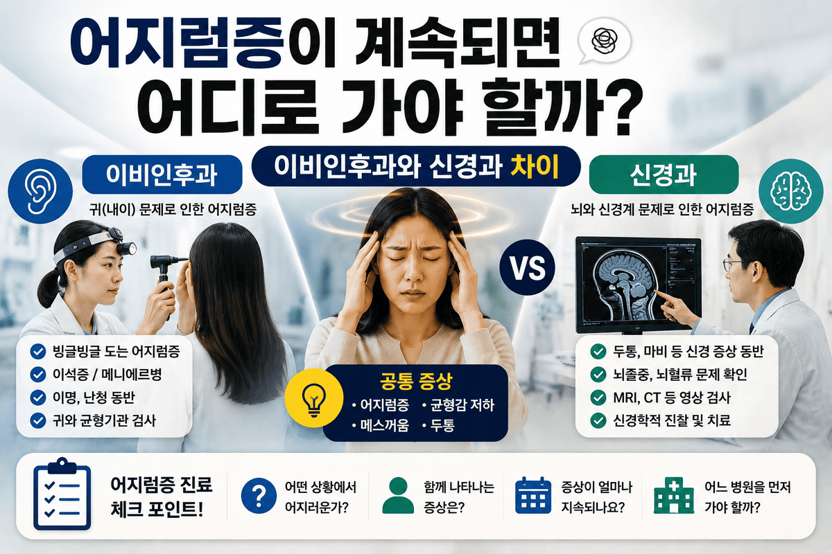 어지럼증이 계속되면 어디로 가야 할까