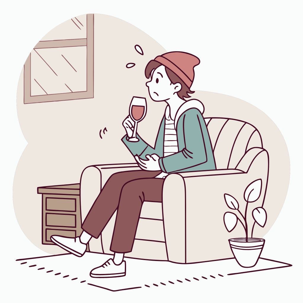 와인잔을 든 사람