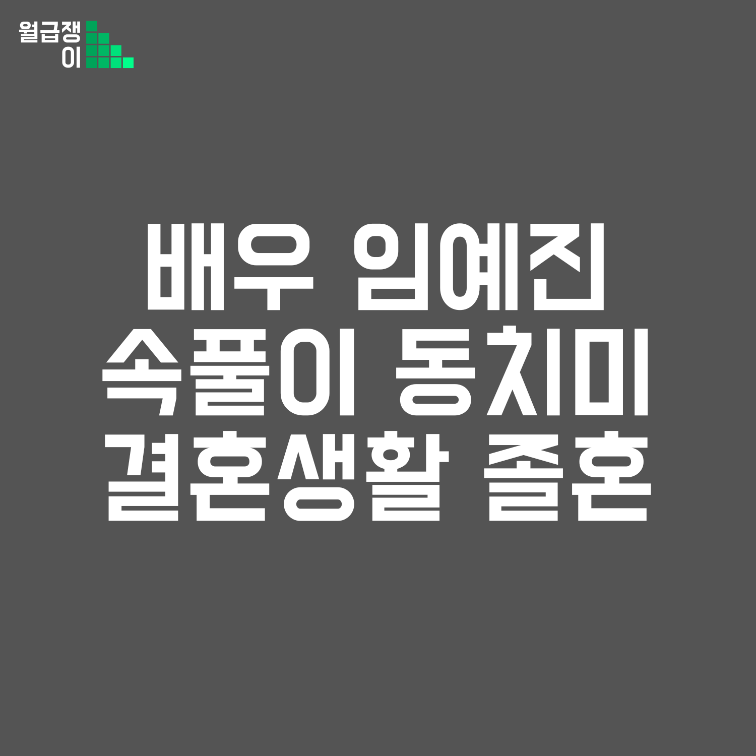 배우 임에진 결혼이야기