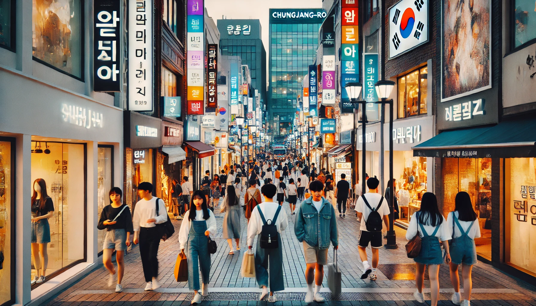 광주 충장로 거리를 거니는 사진