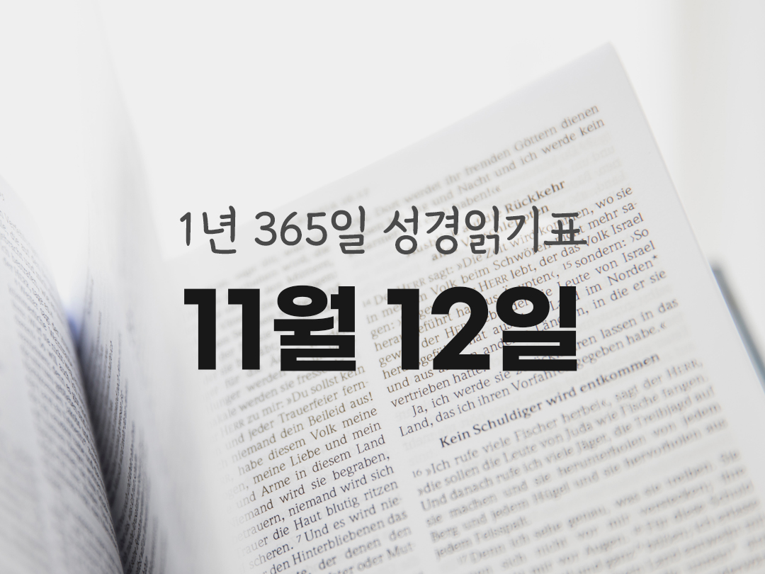 1년 365일 성경읽기표 11월 12일 사도행전 성경읽기 진도표 다운로드