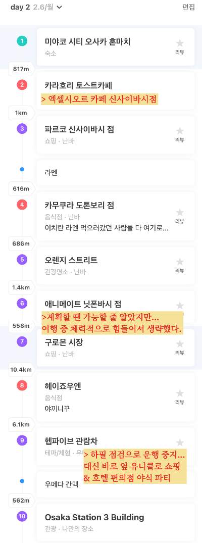 오사카 여행 3박 4일 일정 DAY2