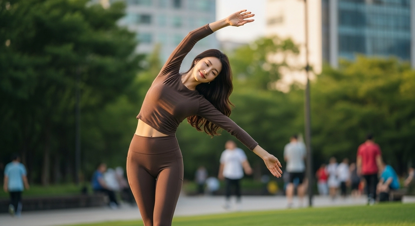 가볍게 스트레칭하는 이미지