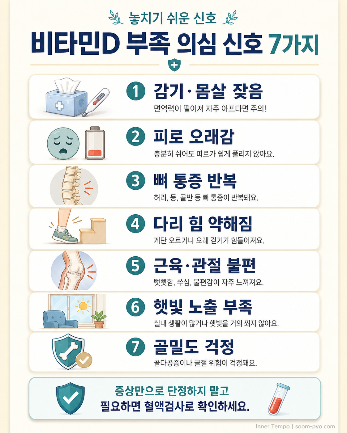 비타민D 부족 의심 신호 7가지