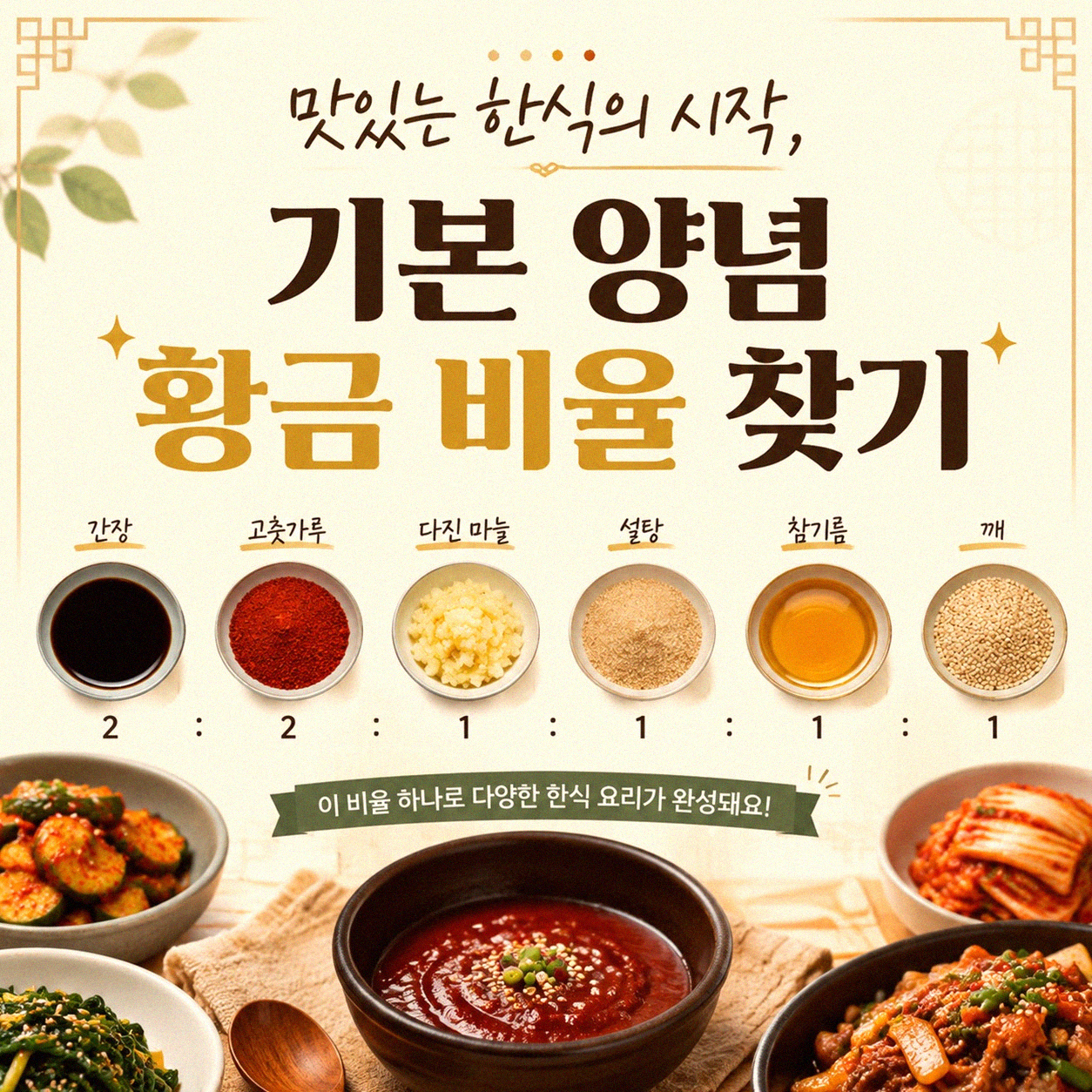 한식 양념, 5년의 경험으로 찾아낸 기본 비결