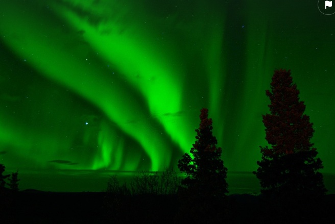 오로라가 관측된 모습