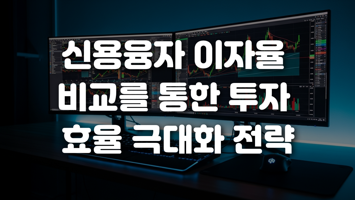 신용융자 이자율 비교를 통한 투자 효율 극대화 전략