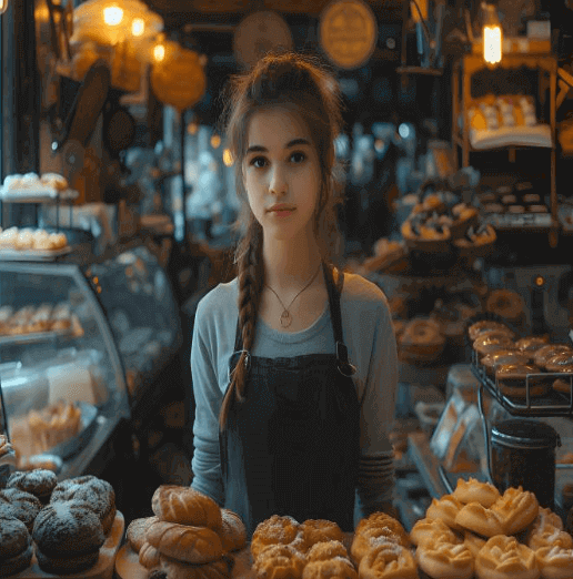 빵집에-있는-한소녀