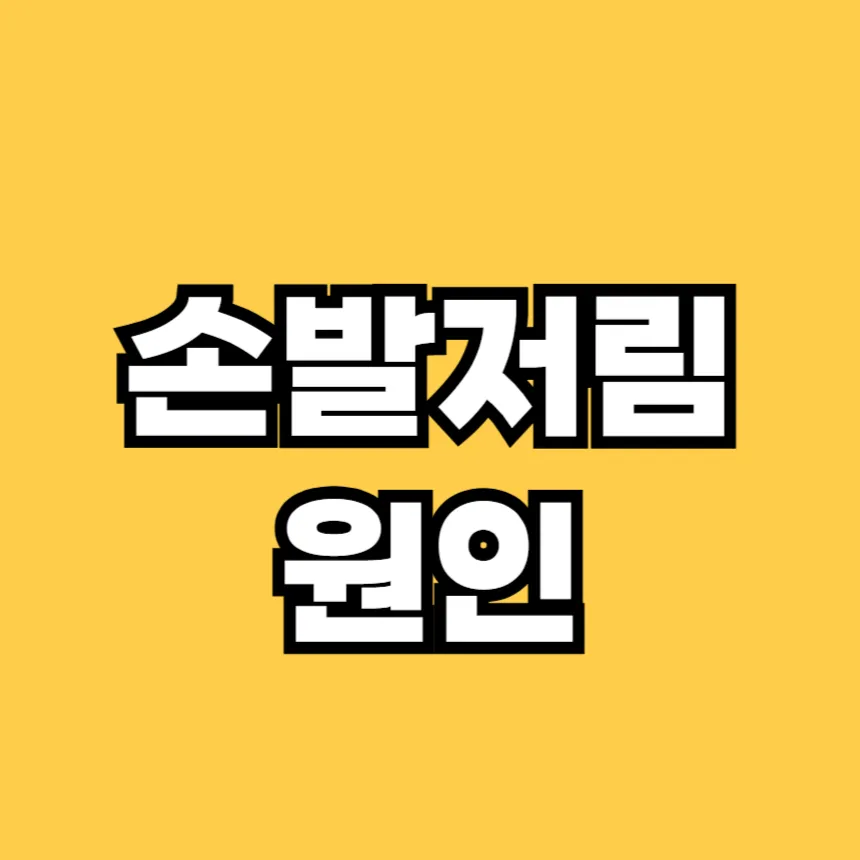손발 저림 원인