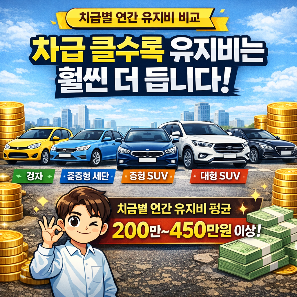 차급별 연간 유지비 평균 비교