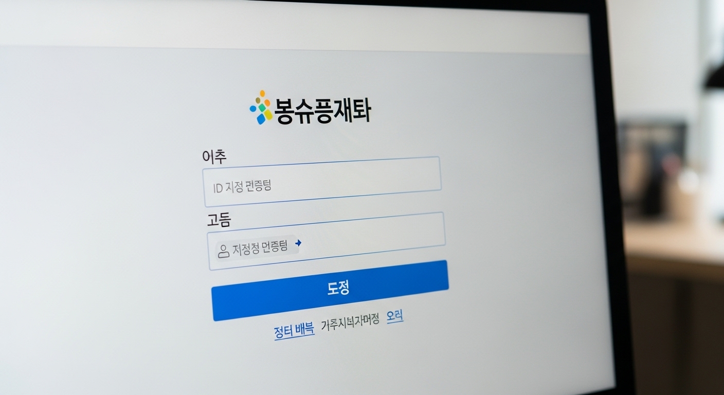 유보통합포털 로그인 화면 예시, 회원가입 및 접속 안내