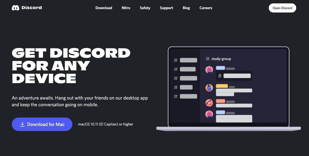 디스코드 앱 다운로드 화면