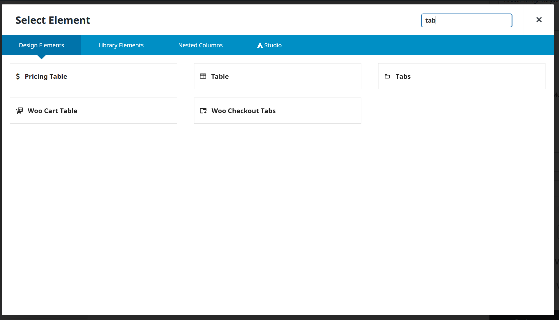 아바다 테마 탭 엘리멘트 추가하기