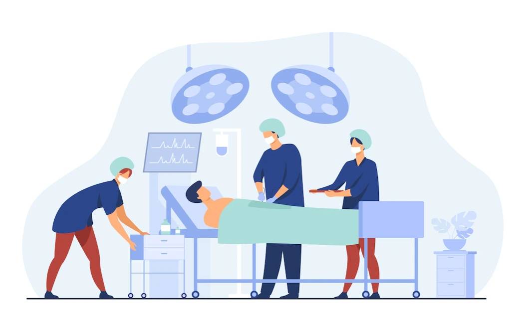 수술을 하고 있는 수술실