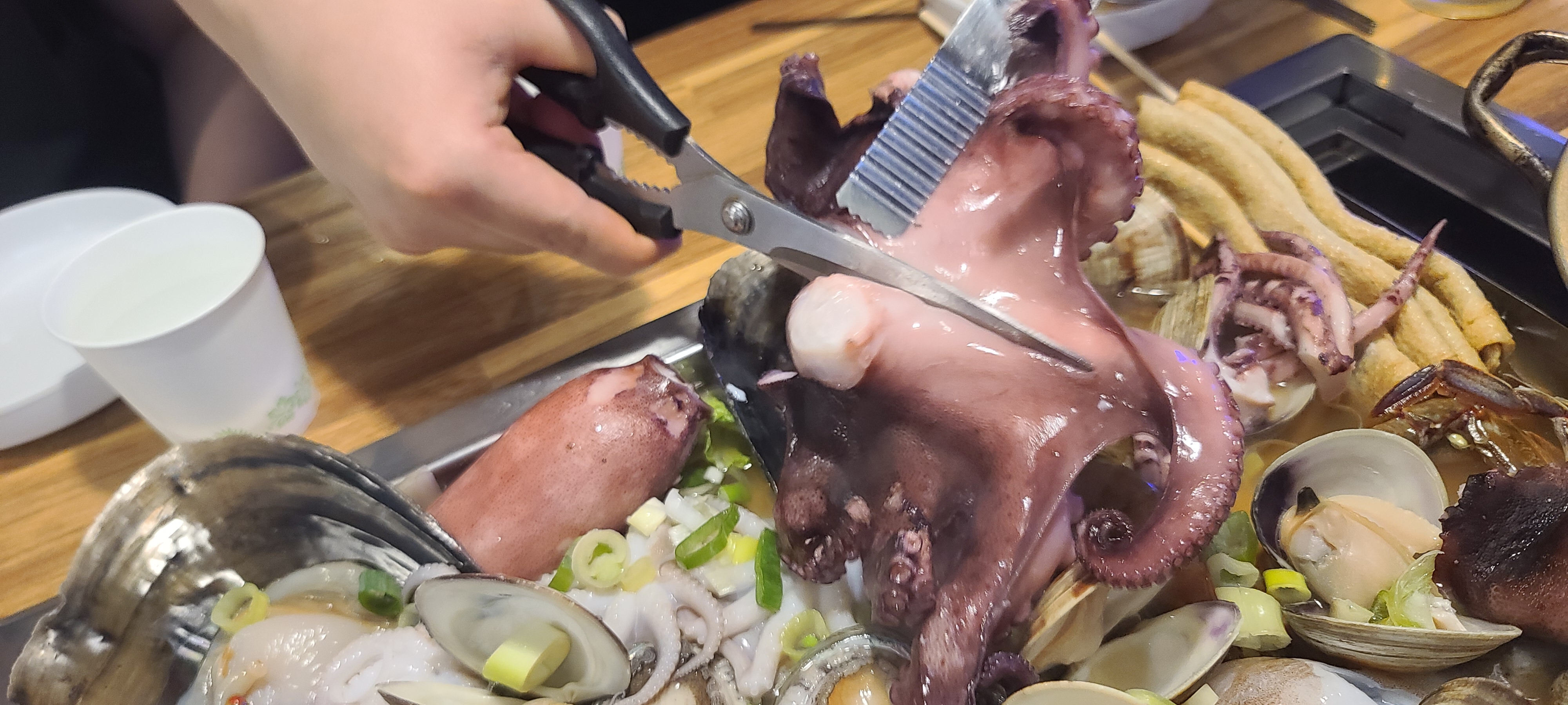 바다수퍼 해물천하 조개구이 성남맛집 단대오거리점 기력보충 시원한내부 바다인테리어 국물조개찜 통문어