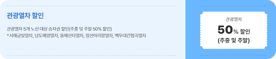 관광열차 할인쿠폰