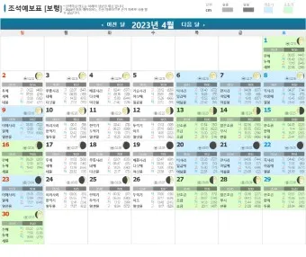 물때표 물때 시간표 낚시터 낚시 서해 남해 인천 통영 물때_6