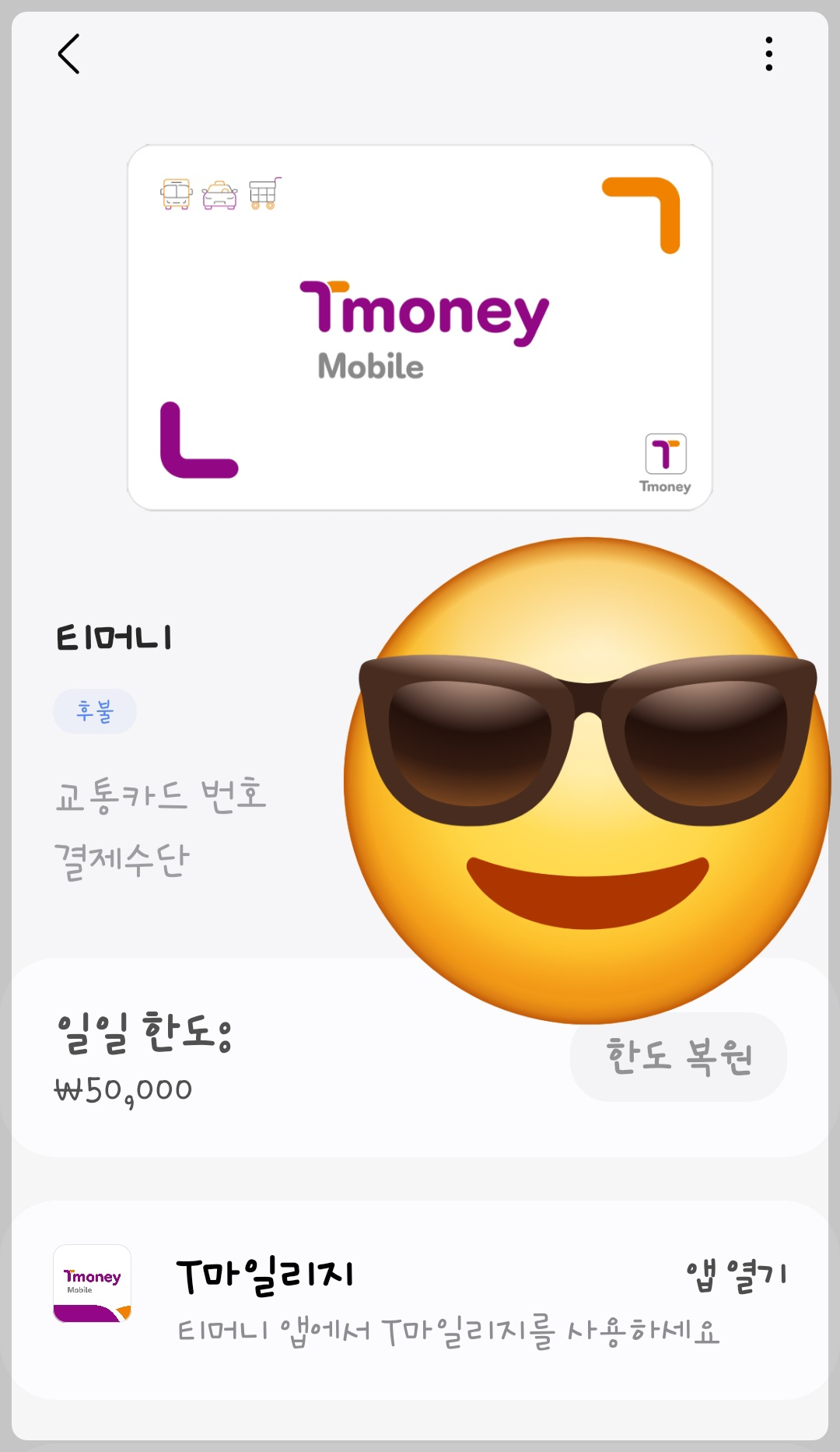 스마트폰 교통카드 등록