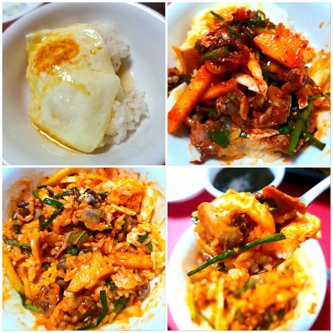 꼬막-무침에는-밥을-비볐습니다.