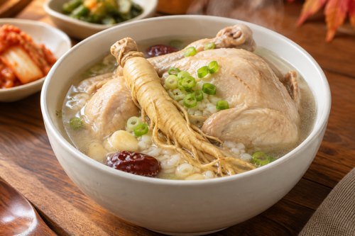 파주 인삼축제 인삼을 넣은 삼계탕 한 그릇