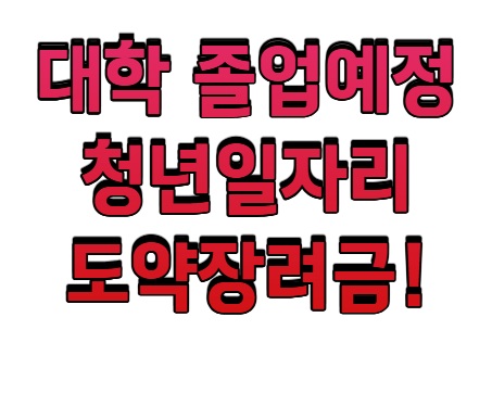 대학 졸업예정자도 청년일자리도약장려금!!!